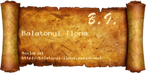 Balatonyi Ilona névjegykártya
